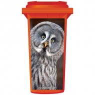 White Owl Wheelie Bin Sticker Panel